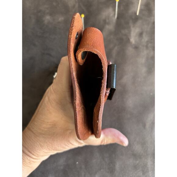 Falco Holster Leather Belt Clip Left Handed 357 Or 38 Revolver Snap Release - Picture 4 of 6